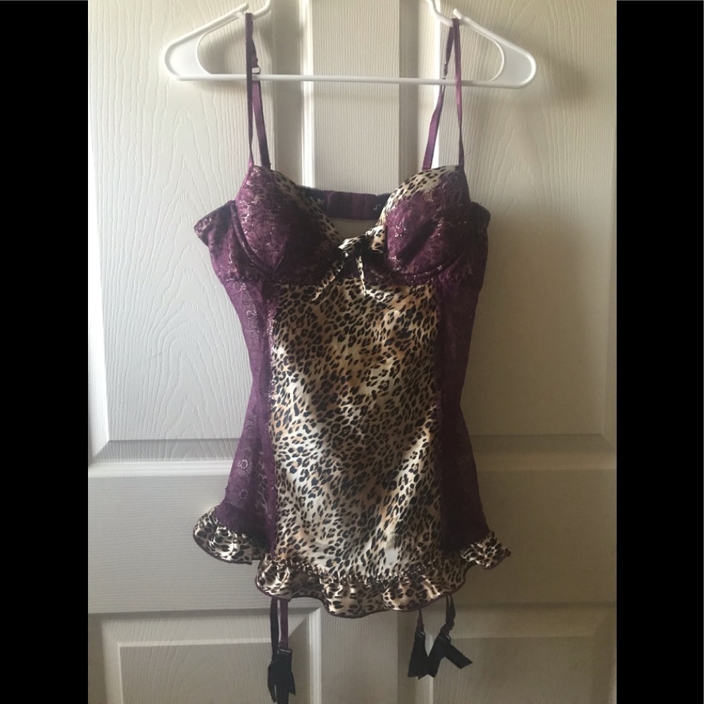 Moviestar Cheetah Print Corset Lingerie Size M